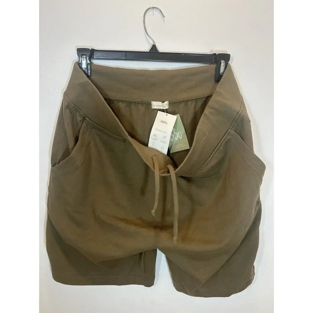 Alternative Men's XL Cotton Drawstring Lounge Casual Relax Shorts Olive